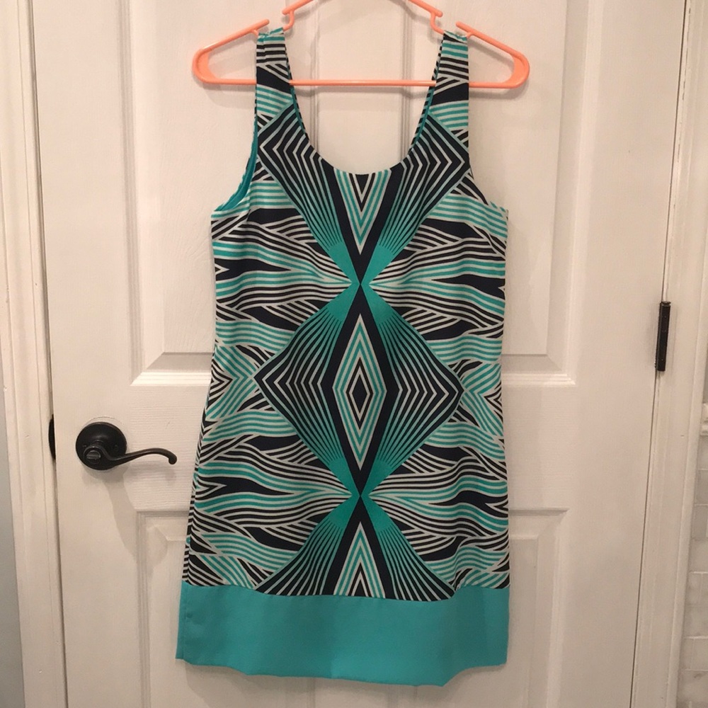 Green and Navy Shift Dress